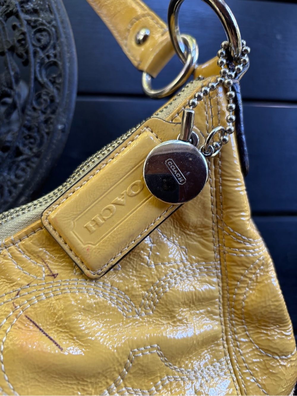 Coach Mustard Yellow Leather Hobo Shoulder Bag - Picture 5 of 16